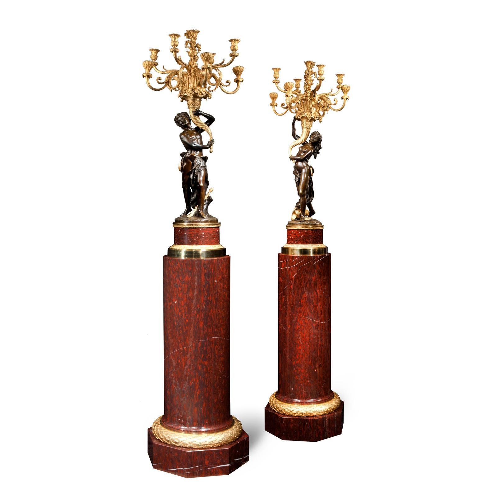 Magnificent Pair of Louis XVI Candelabra after Clodion